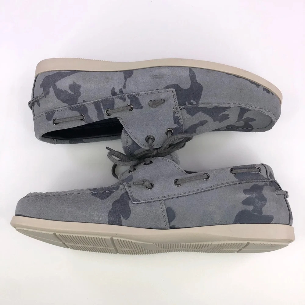 Steve Madden Gametyme Gray Camo Boat Shoes Size 13